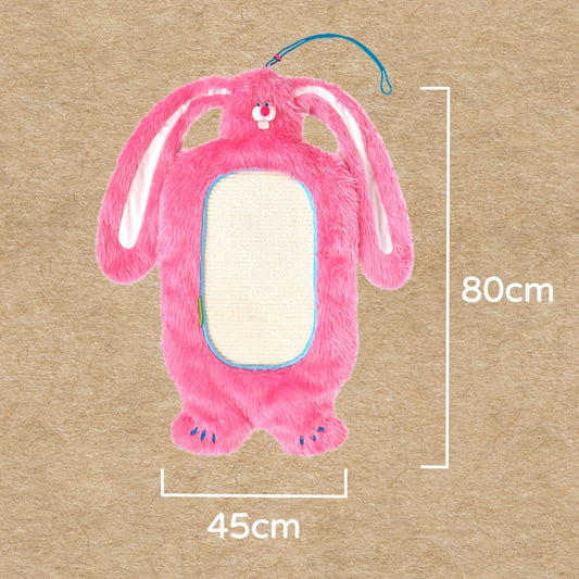兔兔這麼可愛|粉色長毛兔 貓抓墊 貓抓窩 貓抓板 不掉屑貓抓毯 貓睡墊 寵物睡墊