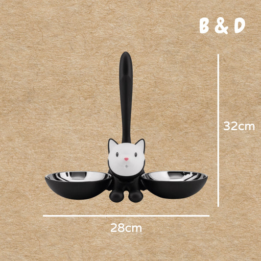 飯水奉上,中間坐貓|義大利 ALESSI 貓貓造型寵物碗 貓糧碗 寵物碗 貓碗 不鏽鋼