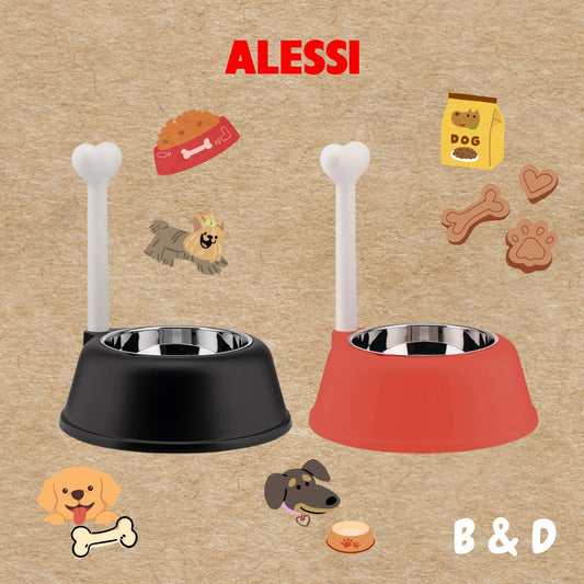 牠最喜歡的那根骨頭｜義大利ALESSI 骨頭造型寵物碗 狗糧碗 寵物碗 狗碗 不鏽鋼 大口徑