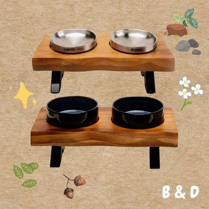 Löv Set 食間木｜ 護頸寵物碗 寵物飼料碗 高腳碗 防打翻 貓碗 狗碗
