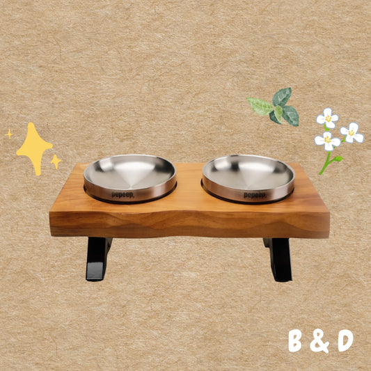 Löv Set 食間木｜ 護頸寵物碗 寵物飼料碗 高腳碗 防打翻 貓碗 狗碗