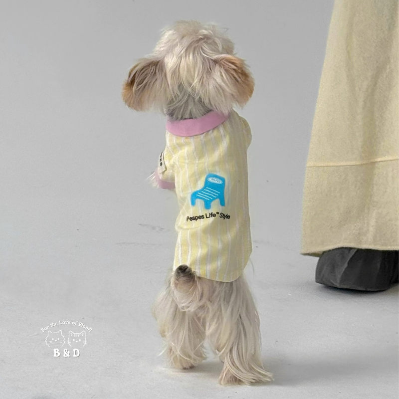 莓奶條紋日常｜寵物衣服 狗狗涼感衣 狗狗衣服  寵物襯衫 貓咪衣服