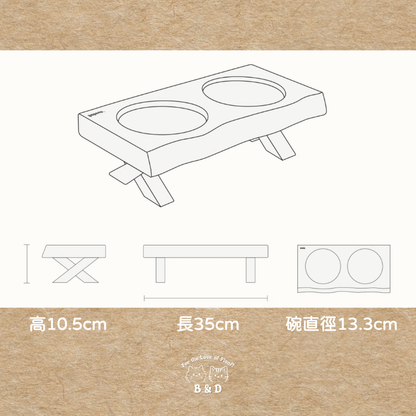 Löv Set 食間木｜ 護頸寵物碗 寵物飼料碗 高腳碗 防打翻 貓碗 狗碗