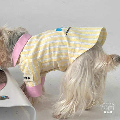 莓奶條紋日常｜寵物衣服 狗狗涼感衣 狗狗衣服  寵物襯衫 貓咪衣服
