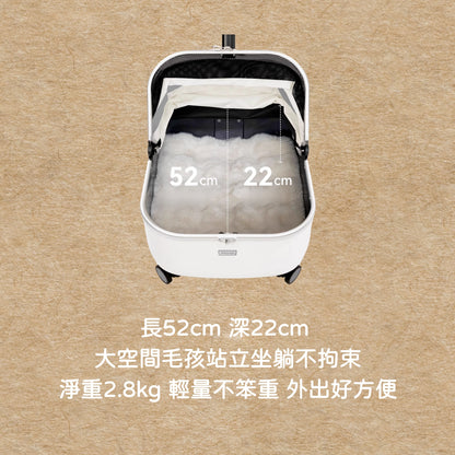 滑進捷運，它還在補眠｜寵物推車 輕量型推車 貓推車 狗推車  寵物出行車 寵物拖車