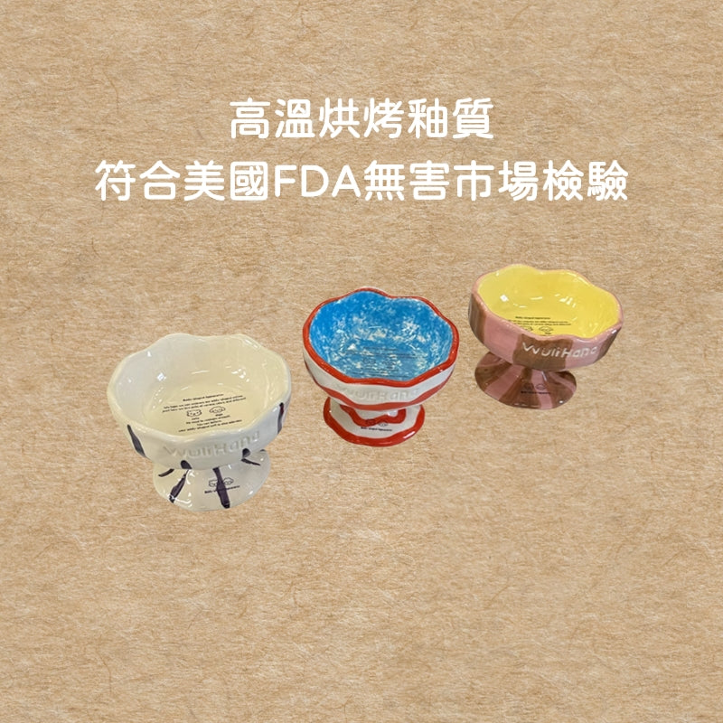 春天花會開🌸｜設計師款寵物碗 韩风宠物碗 寵物高腳碗 寵物陶瓷碗 護頸碗 架高碗 貓狗通用